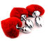 Κόκκινο πρωκτικό βούλωμα Alu Bunnytail Buttplug ουρών λαγουδάκι παιχνιδιού ρόλου